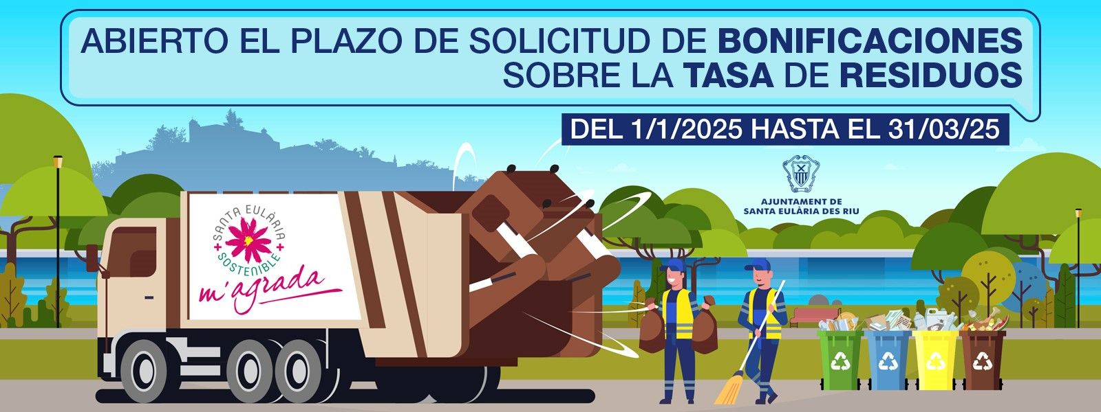 Abierto el período de solicitudes para optar a las bonificaciones fiscales sobre la tasa de residuos de Santa Eulària