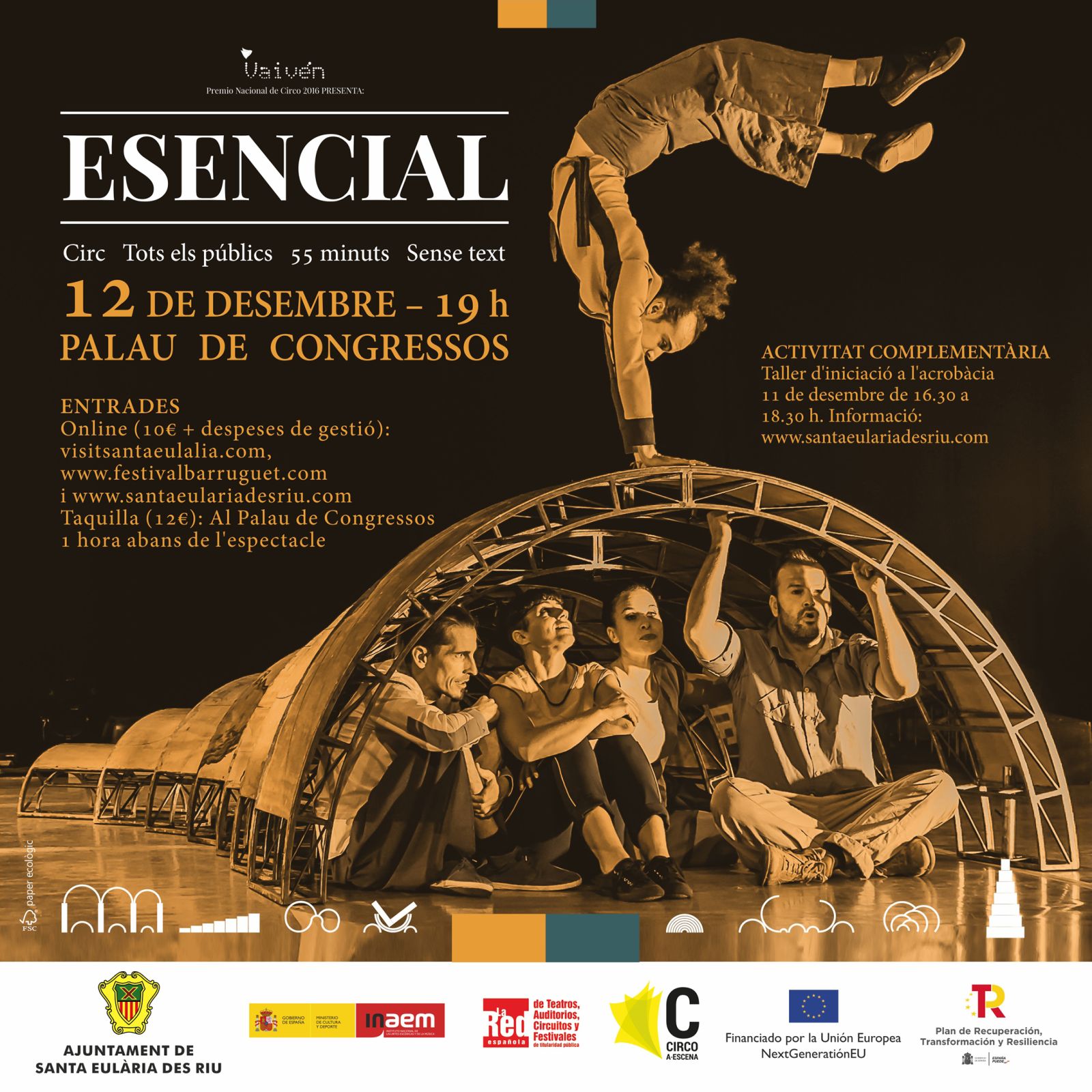 Taller gratuito de acrobacias previo a la llegada de ‘Esencial’, espectáculo de circo con tintes poéticos