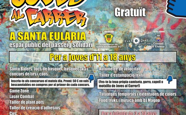 Acrobacias, circo, laser combat y una jaula para duelos futboleros en la tercera jornada de Joves al Carrer que se celebra el sábado en el Passeig Solidari de Santa Eulària