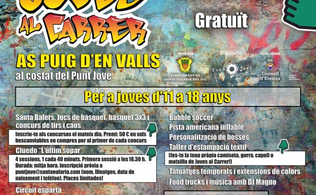 Joves al Carrer viaja este sábado a es Puig d’en Valls con una pista americana, un circuito espartano y un divertido ‘bubble football’