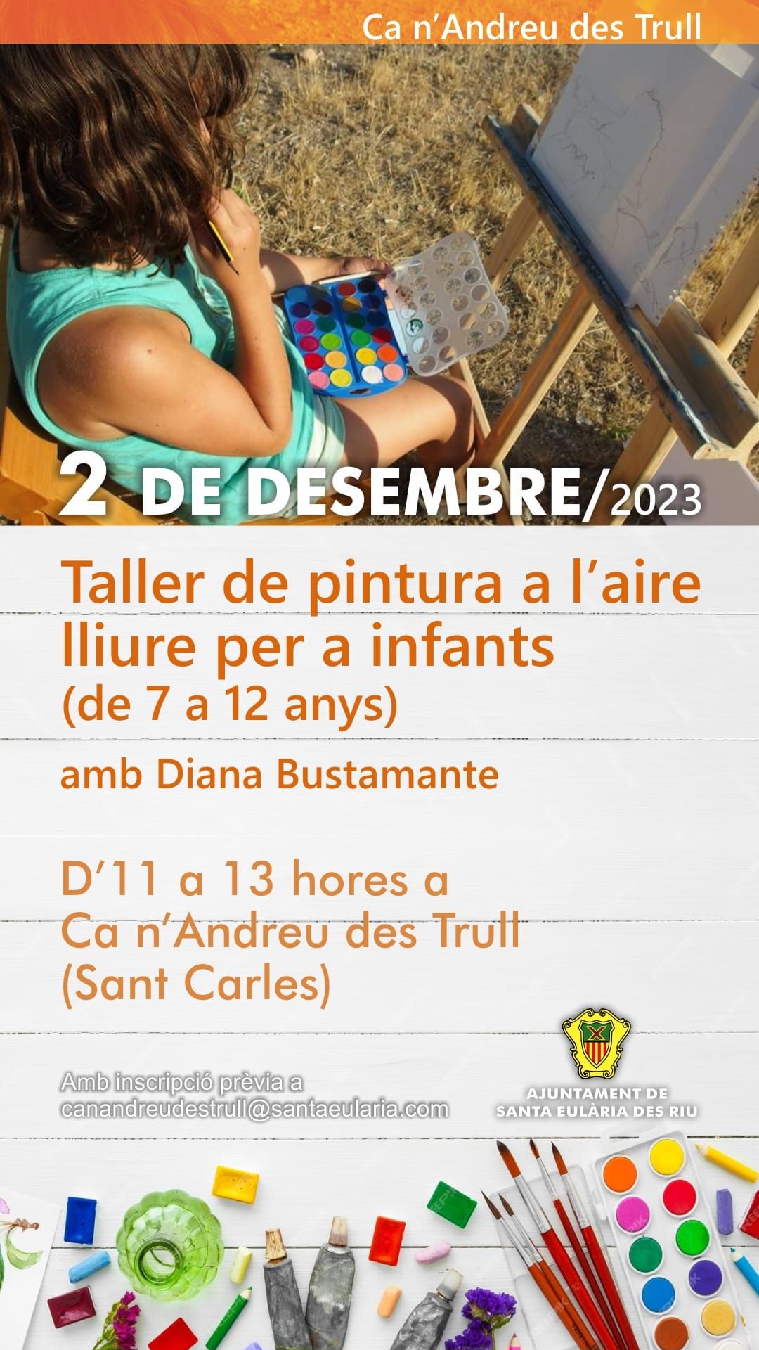 Taller de pintura para niños en Ca n'Andreu des Trull el 2 de diciembre