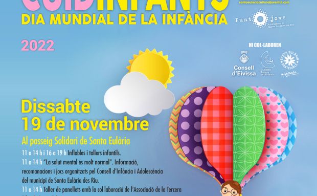 Celebración del Día Mundial de la Infancia con talleres de reutilización de camisetas, ‘panellets’, juegos infantiles y una llamada de atención sobre la salud mental