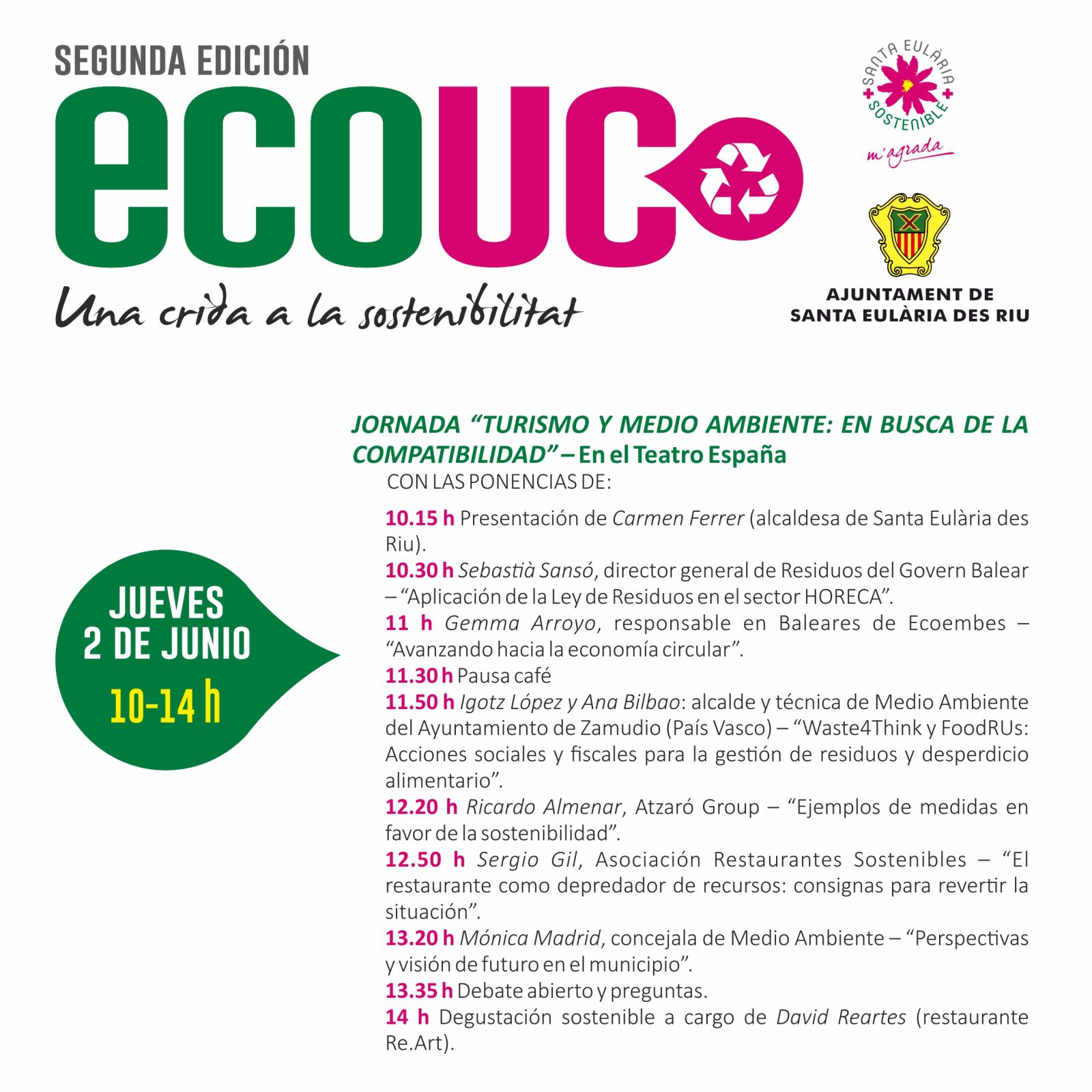 El departamento de Medio Ambiente organiza una jornada sobre turismo y medio ambiente para hablar de reciclaje, economía circular y reducción de desperdicios en el sector de restauración