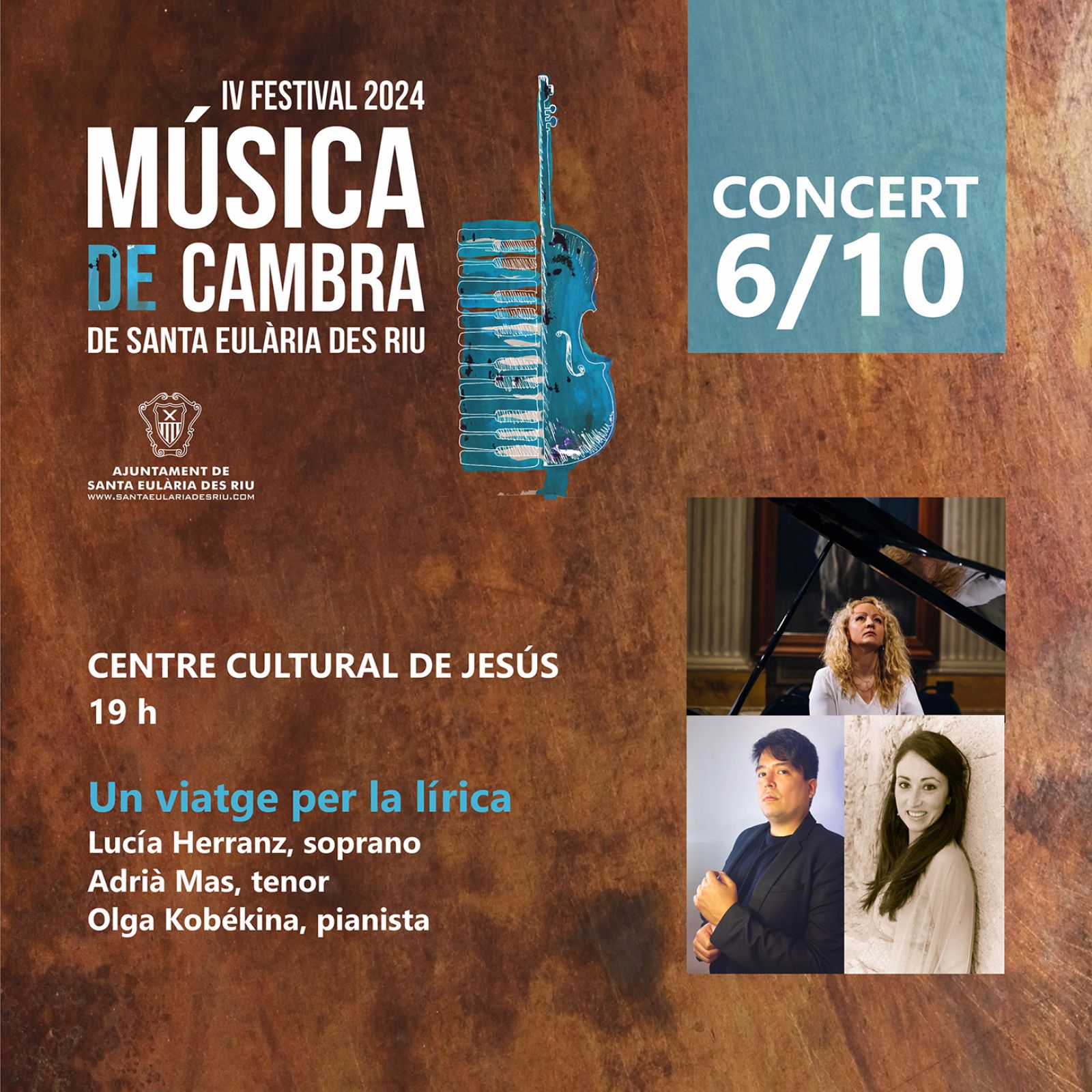 La soprano eivissenca Lucía Herranz inaugura aquest diumenge el Festival de Música de Cambra amb un recital de duetos i àries al costat del tenor Adrià Mas i la pianista Olga Kobékina