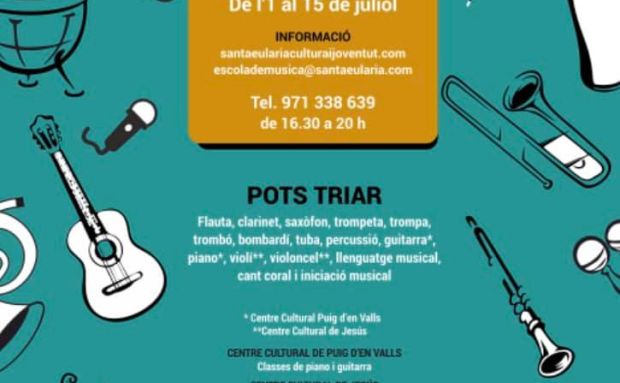 El próximo 1 de julio se abren las inscripciones para la Escuela Municipal de Música de Santa Eulària des Riu