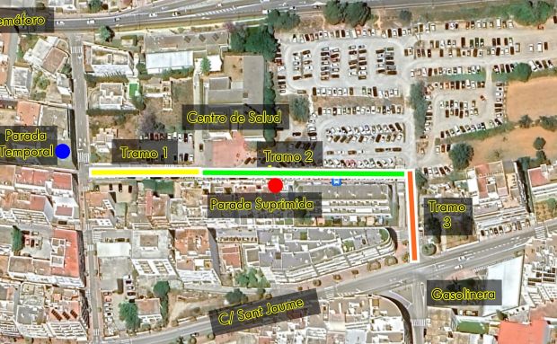 Cambios temporales en los accesos al Centro de Salud de Santa Eulària para trabajos de mejora de la seguridad en la vía