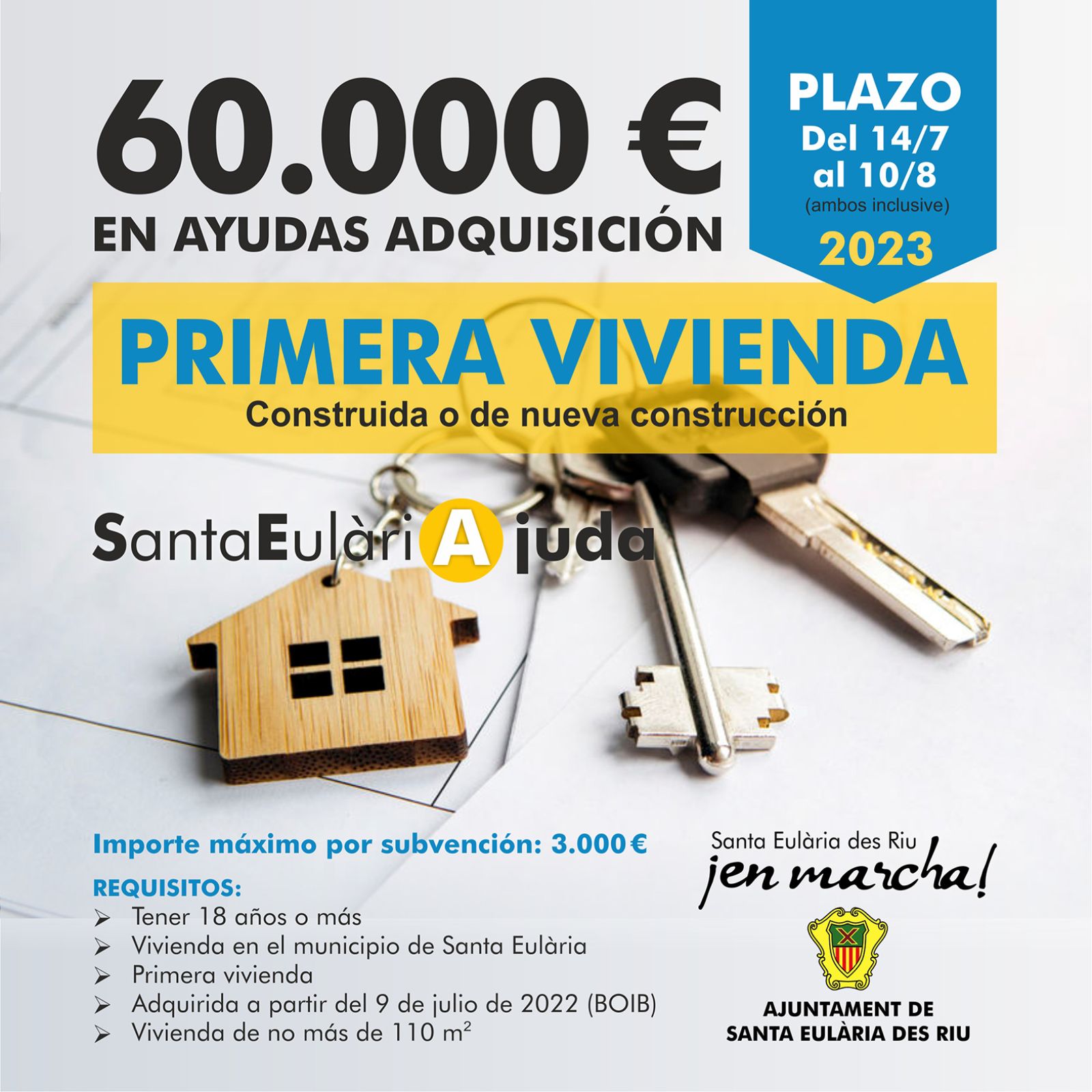 Abierto hasta el 10 de agosto el plazo para pedir hasta 3.000 euros para aliviar los gastos derivados de la compra de la primera vivienda  (2)