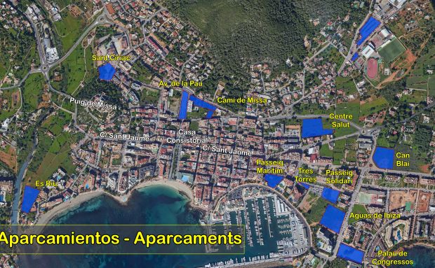 El Ayuntamiento de Santa Eulària habilita dos nuevos parkings disuasorios con motivo de la celebración del Campeonato del Mundo Multideporte de triatlón