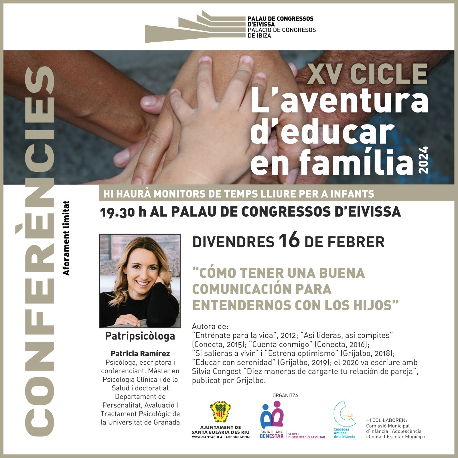 La Aventura de Educar en Familia trae este viernes a Patripsicóloga en una conferencia gratuita sobre comunicación entre padres e hijos