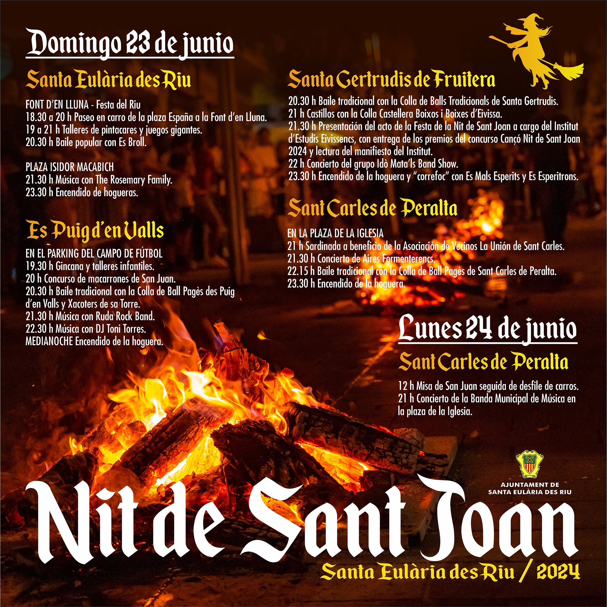 Las hogueras, el ‘ball pagès’ y las actividades infantiles, grandes protagonistas este domingo de la ‘Nit de Sant Joan’