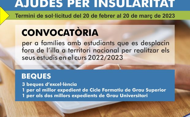 Aprovades 163 ajudes municipals a la insularitat per a joves que estudien fora de l'illa