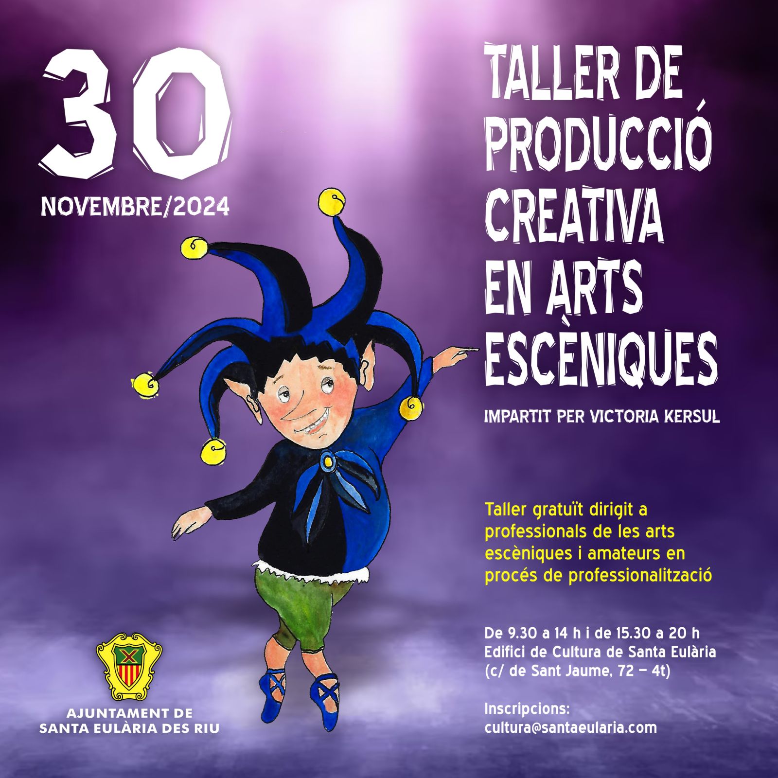 El departamento de Cultura organiza un taller gratuito de producción creativa en artes escénicas