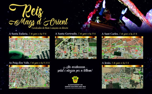 Recorrido de las cabalgatas de los Reyes Magos 2024 en el municipio