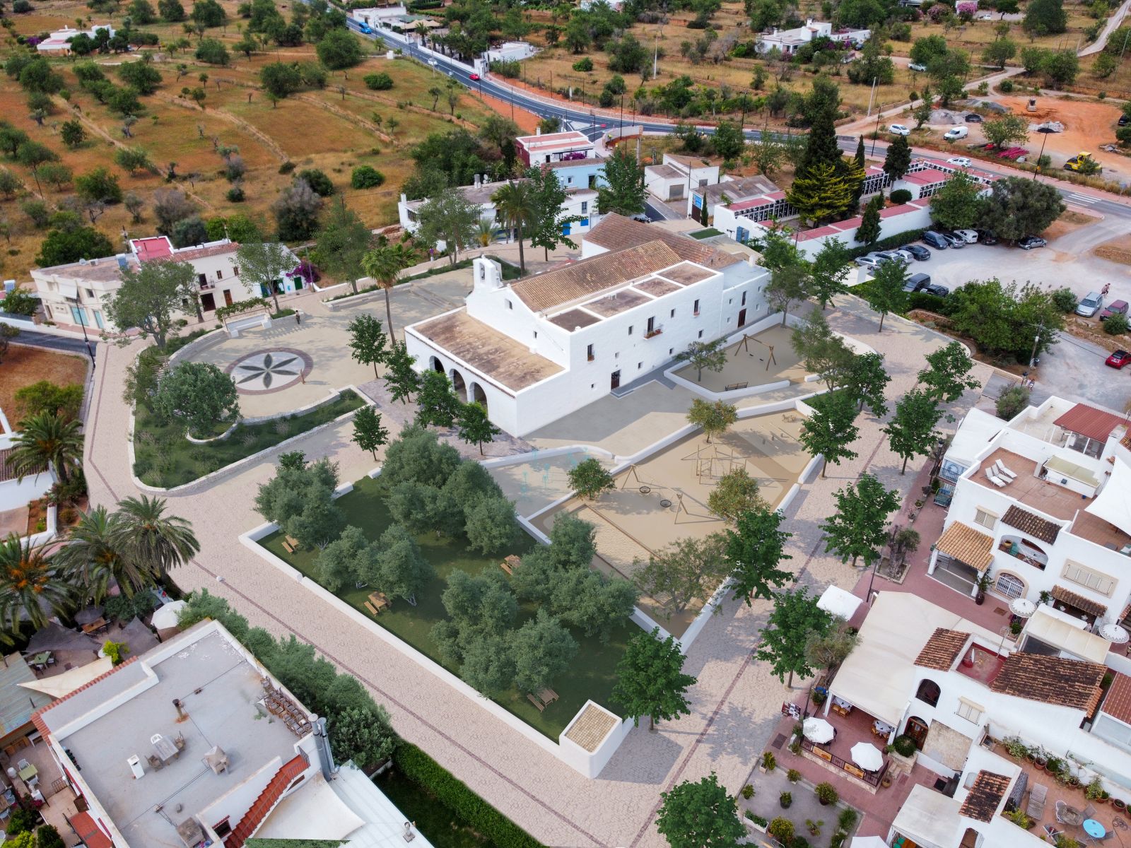 The proposal of pedestrianization of Sant Carles includes a great cistern for the use of regenerated water, shaded areas and  a large square for the ‘ball pagès’