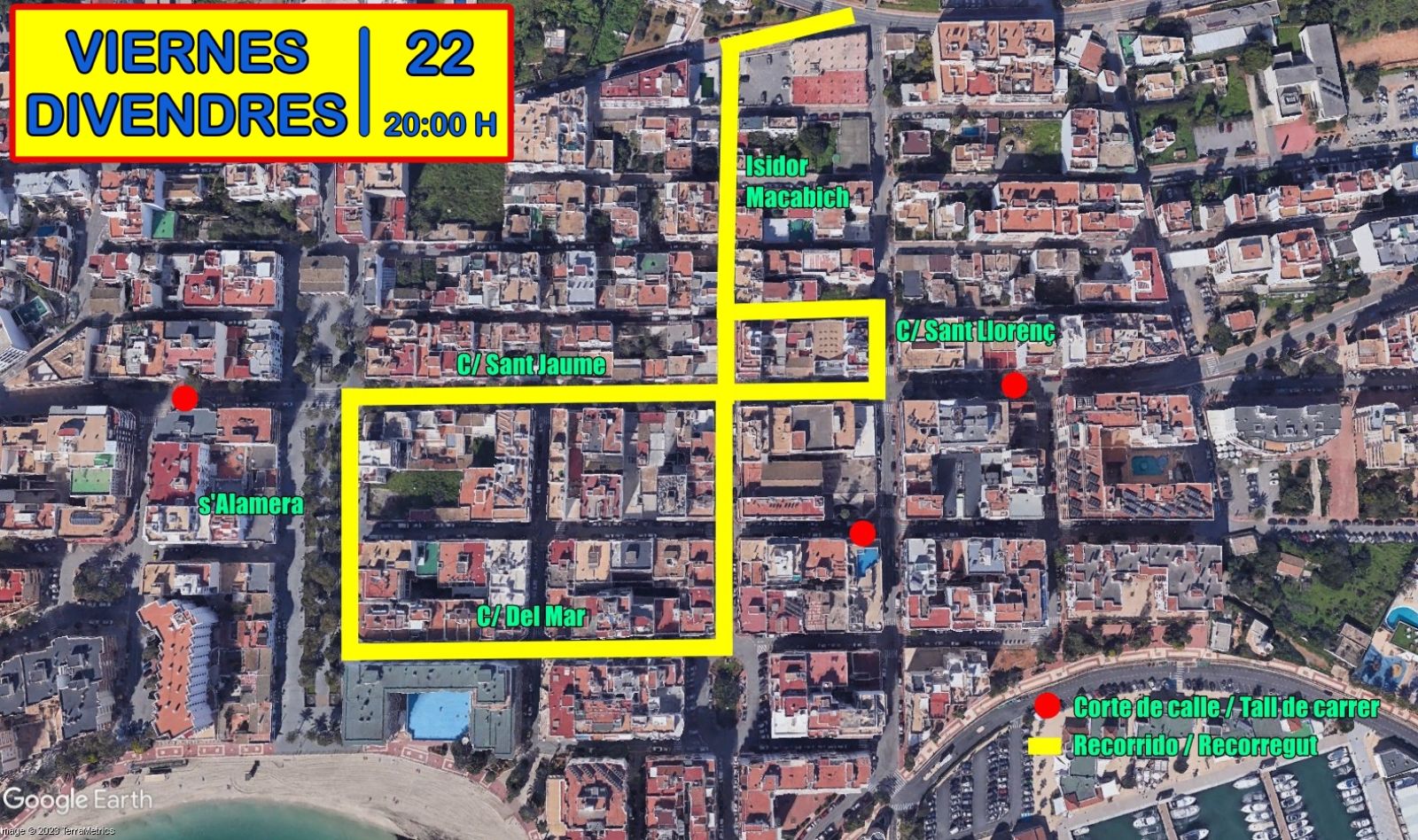 Dispositivos especiales para regular el tráfico y limitar temporalmente el estacionamiento durante la Semana Santa