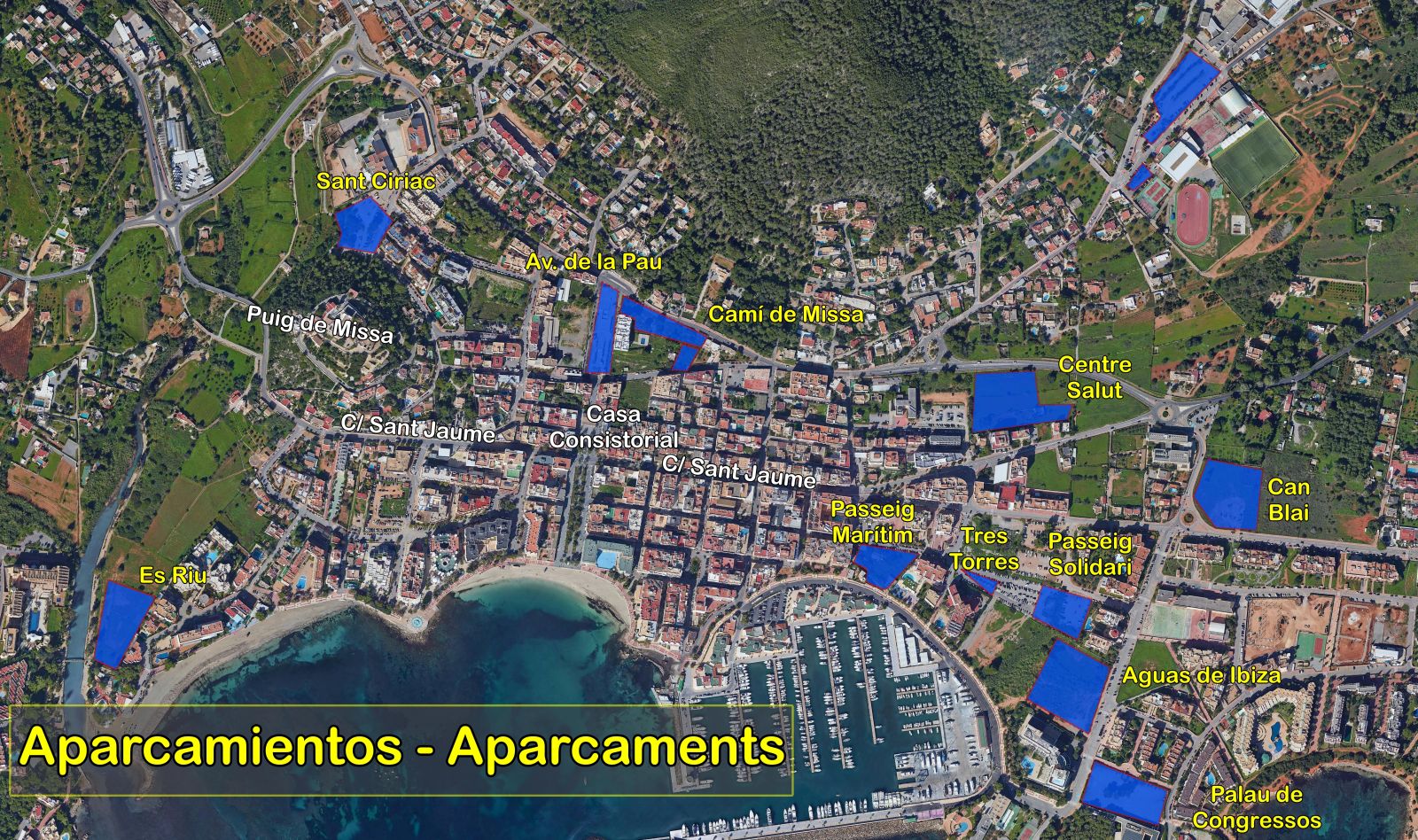 El Ayuntamiento de Santa Eulària habilita dos nuevos parkings disuasorios con motivo de la celebración del Campeonato del Mundo Multideporte de triatlón