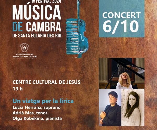 La soprano ibicenca Lucía Herranz inaugura este domingo el Festival de Música de Cámara con un recital de duetos y arias junto al tenor Adrià Mas y la pianista Olga Kobékina