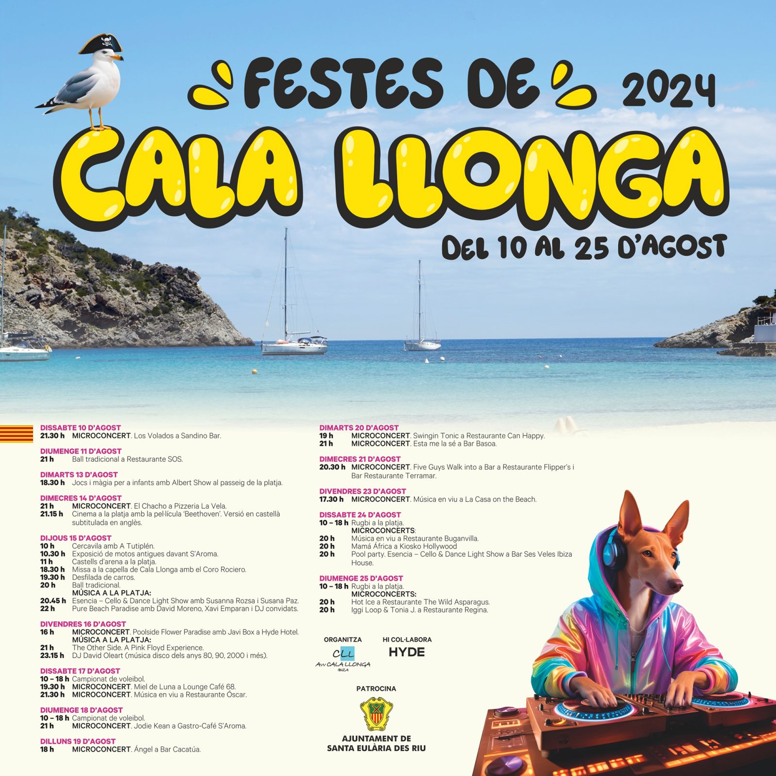 La música, les jornades esportives i la tradició eivissenca marquen l'agenda d'activitats de les festes de Cala Llonga 2024