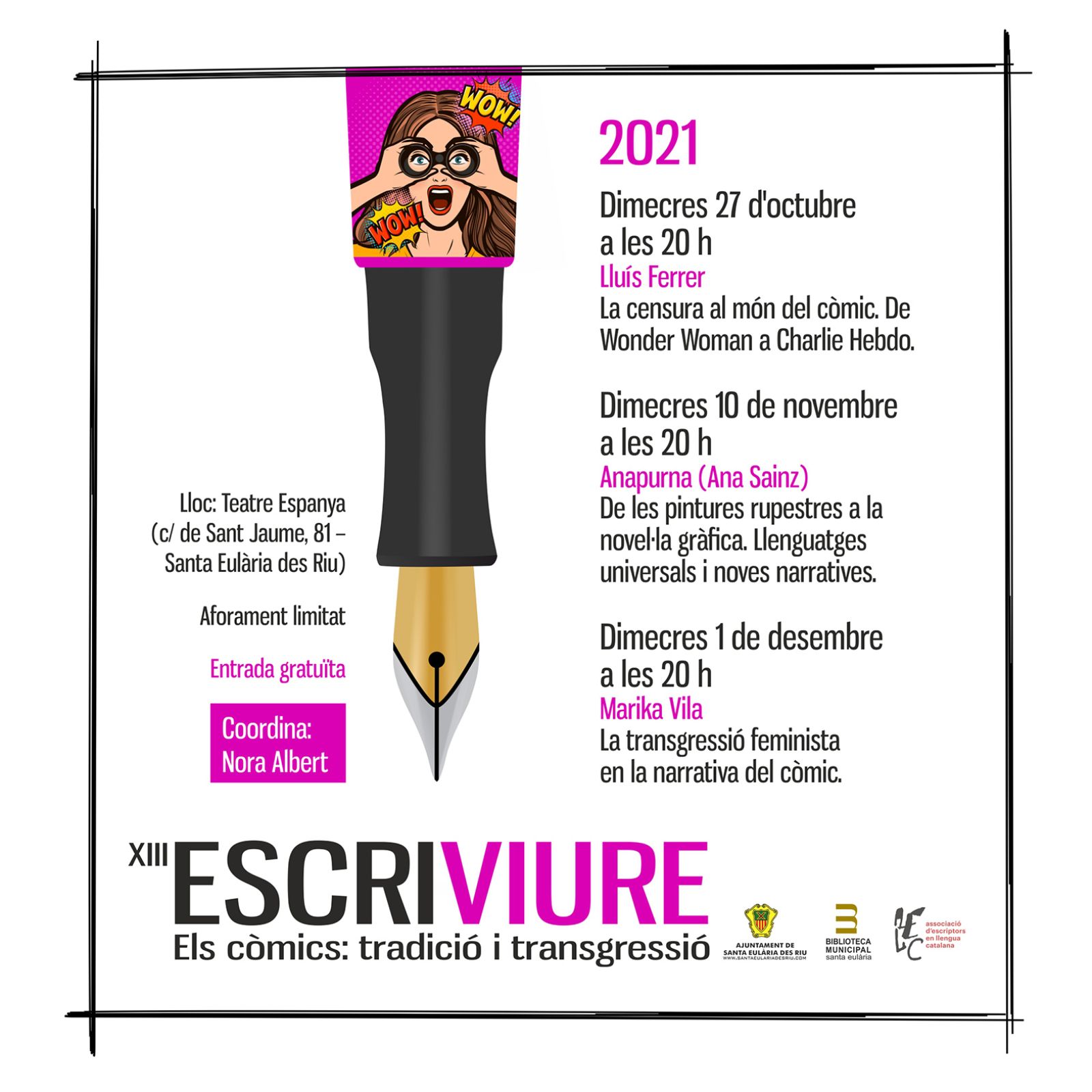 El ciclo de conferencias ESCRIVIURE 2021 abordará el mundo del cómic, desde la censura hasta la transgresión feminista