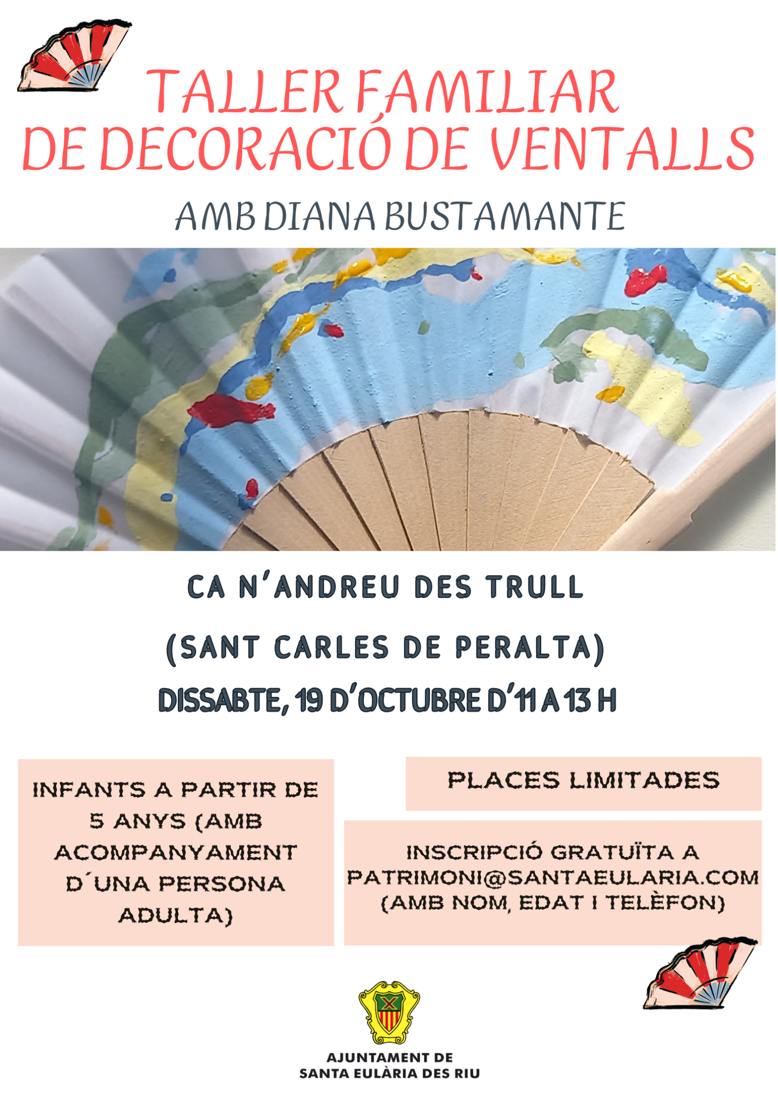 Ca n’Andreu des Trull acoge el 19 de octubre un taller de decoración de abanicos con la artista Diana Bustamante