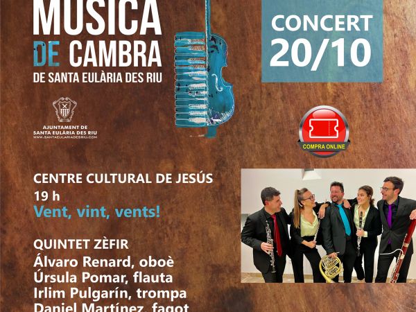 El Festival de Música de Cambra arriba aquest diumenge amb una sessió de vent fusta amb el trompa eivissenc Irlim Pulgarín i el seu Quintet Zèfir